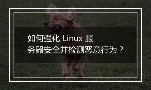 如何强化 Linux 服务器安全并检测恶意行为?