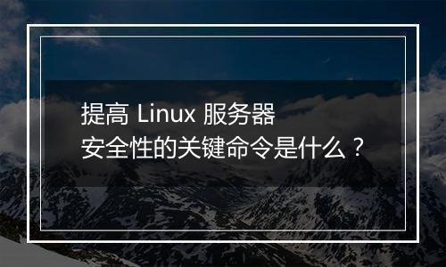 提高 Linux 服务器安全性的关键命令是什么?
