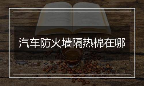 汽车防火墙隔热棉在哪