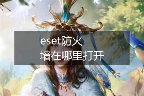 eset防火墙在哪里打开