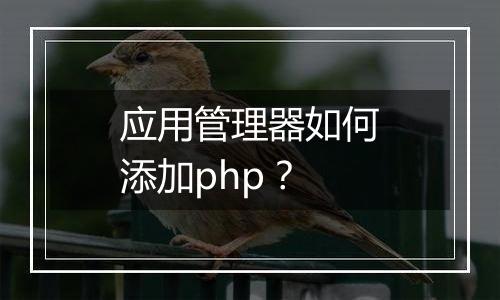 应用管理器如何添加php?