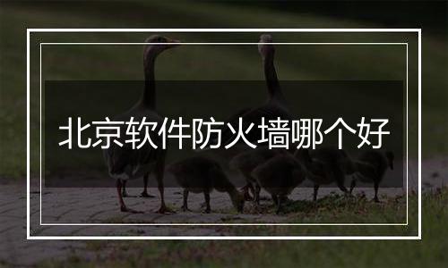 北京软件防火墙哪个好