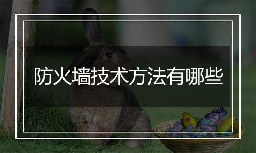 防火墙技术方法有哪些