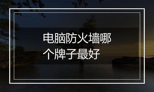 电脑防火墙哪个牌子最好