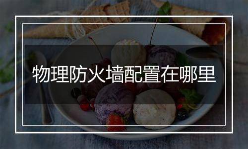 物理防火墙配置在哪里