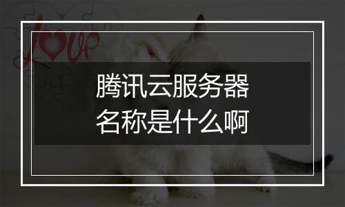 腾讯云服务器名称是什么啊