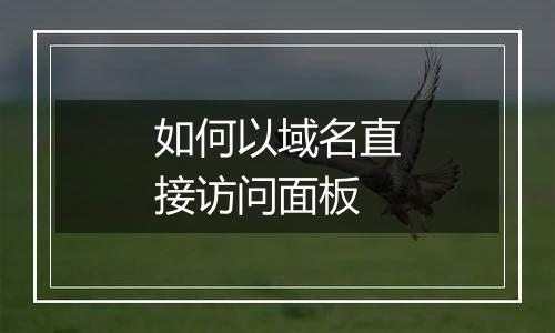 如何以域名直接访问面板