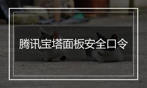 腾讯宝塔面板安全口令