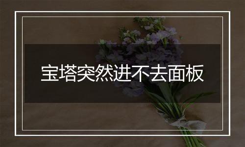 宝塔突然进不去面板