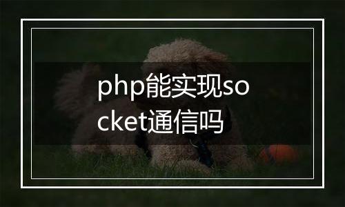 php能实现socket通信吗