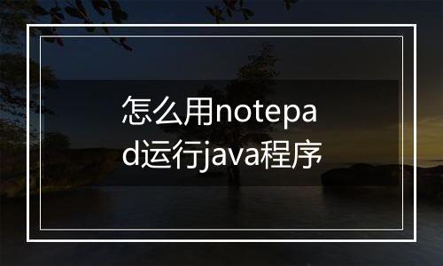 怎么用notepad运行java程序