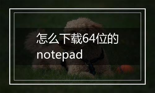 怎么下载64位的notepad
