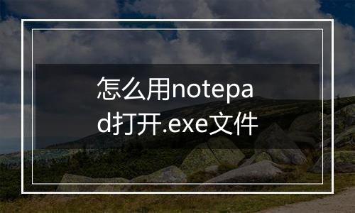 怎么用notepad打开.exe文件