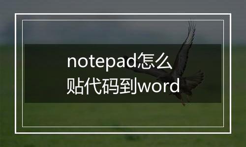 notepad怎么贴代码到word