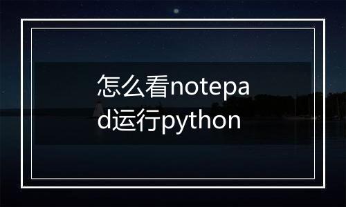 怎么看notepad运行python