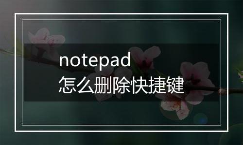 notepad怎么删除快捷键