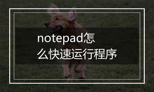 notepad怎么快速运行程序