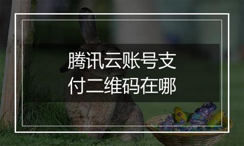 腾讯云账号支付二维码在哪