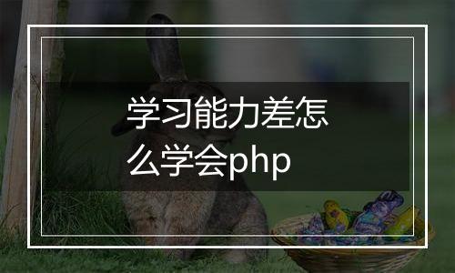 学习能力差怎么学会php