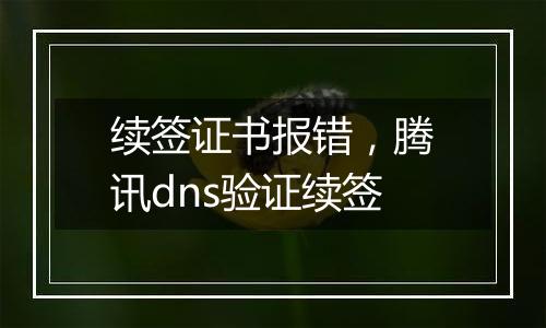 续签证书报错,腾讯dns验证续签