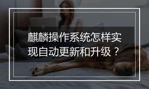 麒麟操作系统怎样实现自动更新和升级？