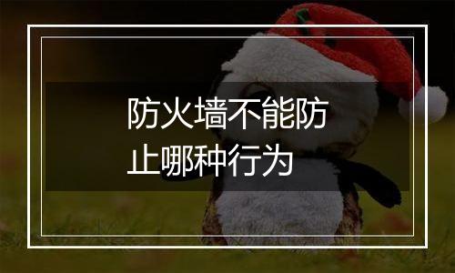 防火墙不能防止哪种行为