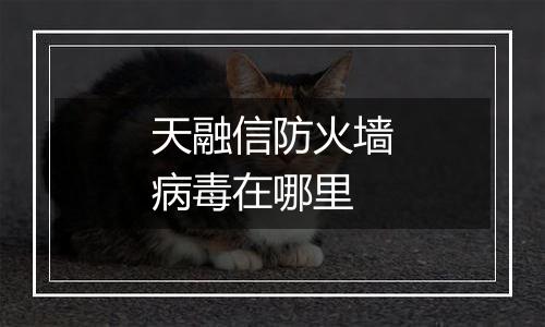 天融信防火墙病毒在哪里