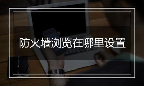 防火墙浏览在哪里设置