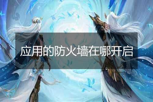 应用的防火墙在哪开启