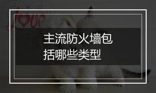 主流防火墙包括哪些类型