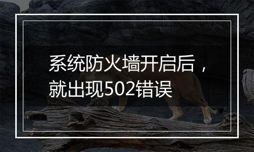 系统防火墙开启后，就出现502错误