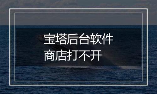 宝塔后台软件商店打不开
