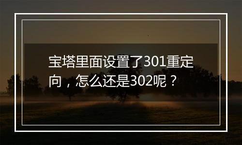 宝塔里面设置了301重定向,怎么还是302呢?