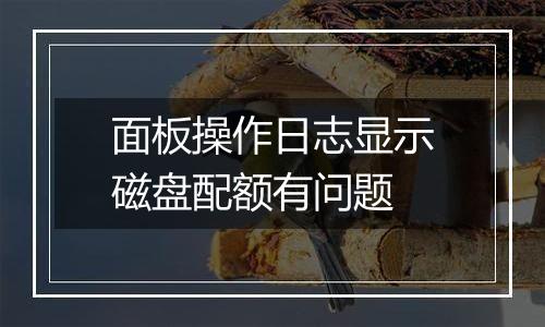 面板操作日志显示磁盘配额有问题