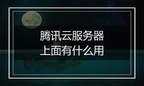 腾讯云服务器上面有什么用