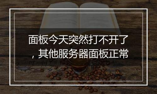 面板今天突然打不开了,其他服务器面板正常