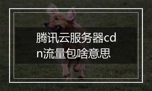腾讯云服务器cdn流量包啥意思
