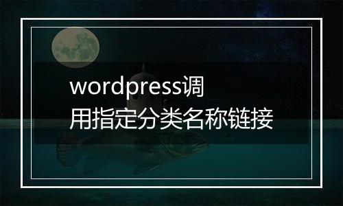 wordpress调用指定分类名称链接