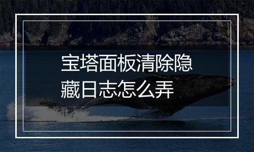 宝塔面板清除隐藏日志怎么弄
