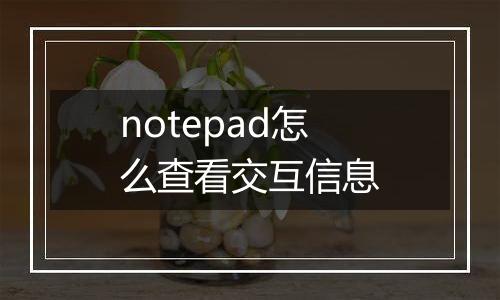 notepad怎么查看交互信息