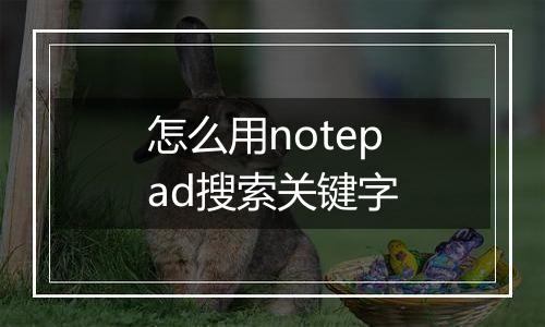 怎么用notepad搜索关键字