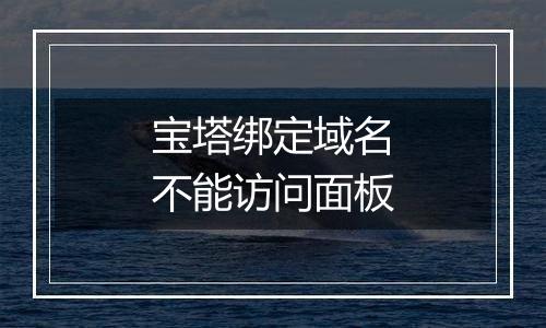 宝塔绑定域名不能访问面板