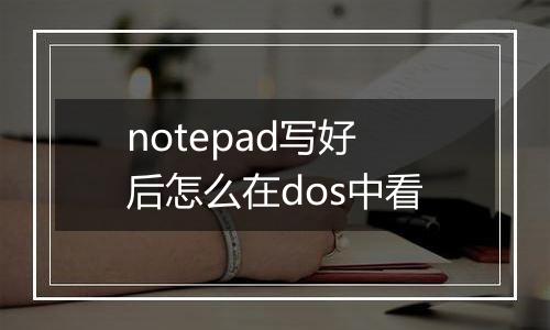 notepad写好后怎么在dos中看