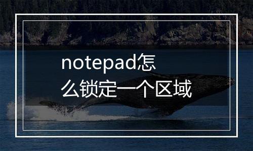 notepad怎么锁定一个区域