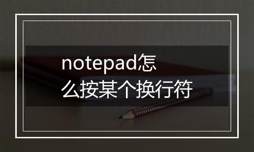 notepad怎么按某个换行符