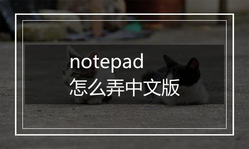 notepad怎么弄中文版