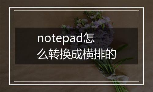 notepad怎么转换成横排的