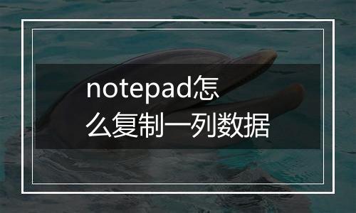 notepad怎么复制一列数据
