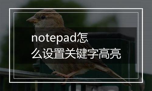 notepad怎么设置关键字高亮