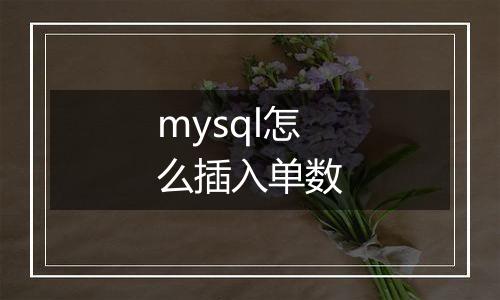 mysql怎么插入单数